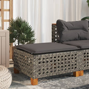 Tuinkruk 63,5x56x32 cm poly rattan grijs met kussen
