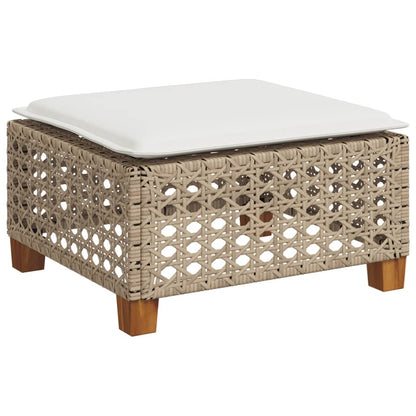 Tuinkruk Met Kussen 63,5X56X32 Cm Poly Rattan Beige gat weven