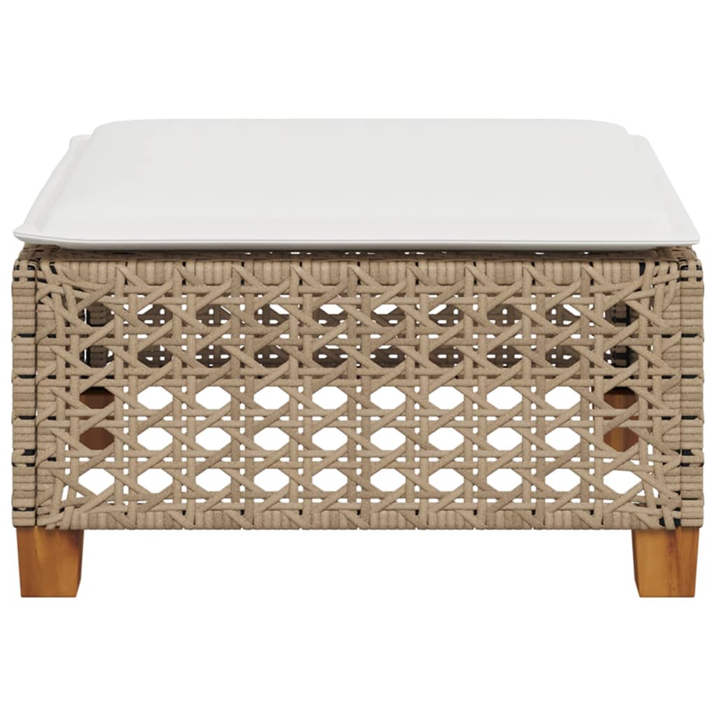 Tuinkruk Met Kussen 63,5X56X32 Cm Poly Rattan Beige gat weven