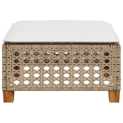 Tuinkruk Met Kussen 63,5X56X32 Cm Poly Rattan Beige gat weven
