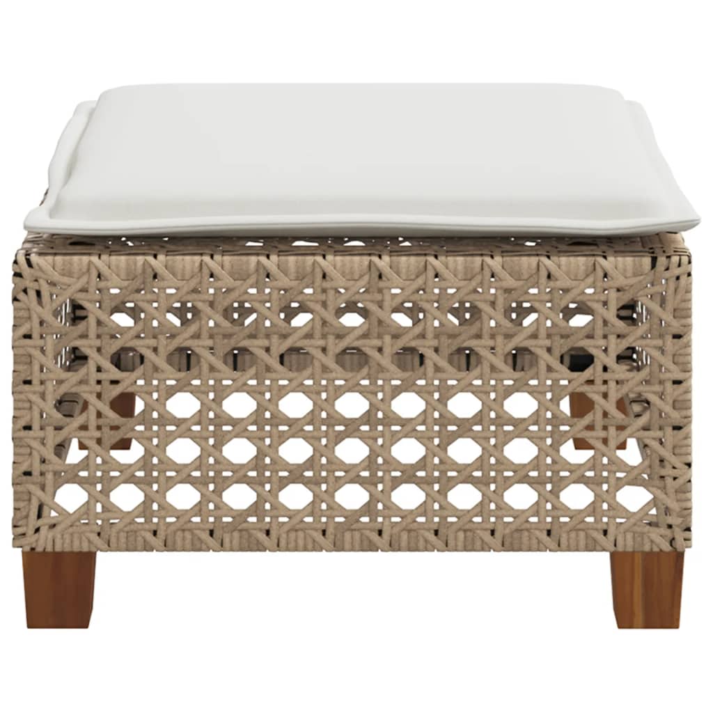 Tuinkruk Met Kussen 63,5X56X32 Cm Poly Rattan Beige gat weven