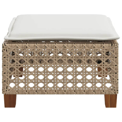 Tuinkruk Met Kussen 63,5X56X32 Cm Poly Rattan Beige gat weven