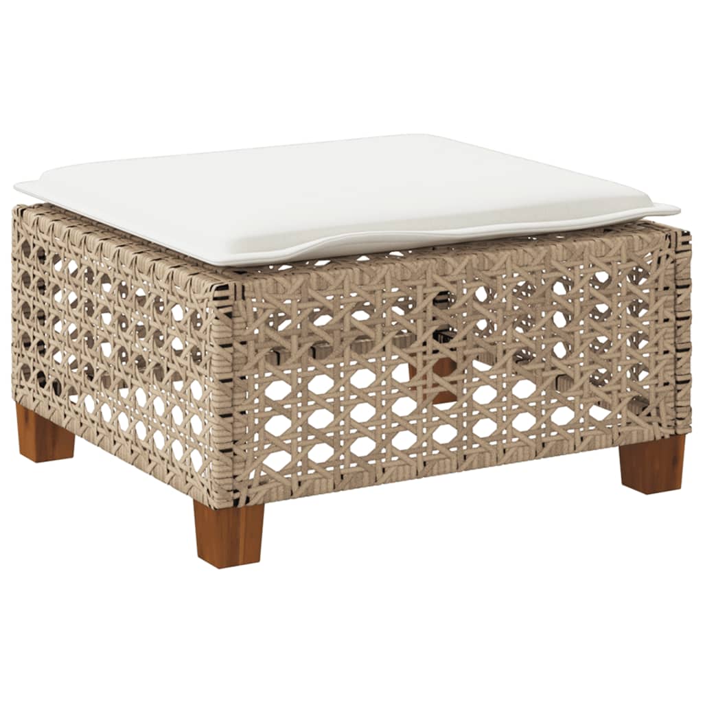 Tuinkruk Met Kussen 63,5X56X32 Cm Poly Rattan Beige gat weven