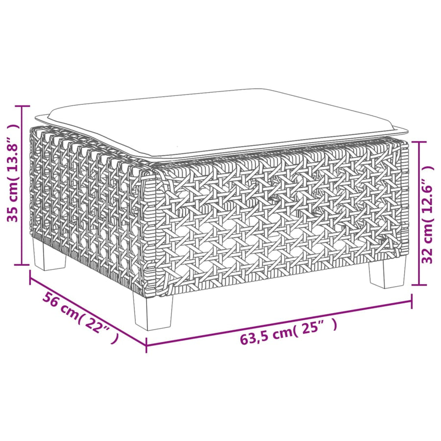 Tuinkruk Met Kussen 63,5X56X32 Cm Poly Rattan Beige gat weven