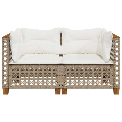 Tuinbanken Met Kussens Poly Rattan 2 Beige