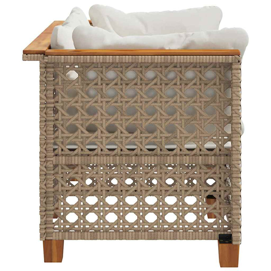 Tuinbanken Met Kussens Poly Rattan 2 Beige