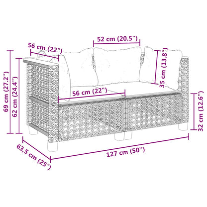 Tuinbanken Met Kussens Poly Rattan 2 Beige