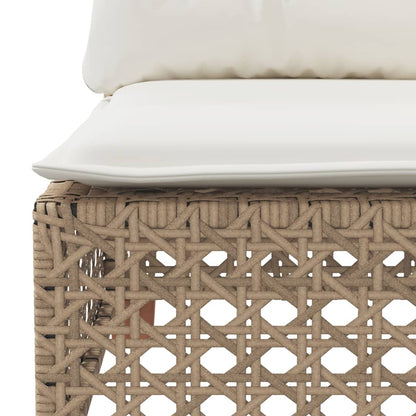 Tuinbank 3-Zits Met Kussens Poly Rattan Beige