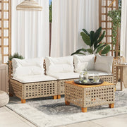 Tuinbank 3-zits poly rattan beige