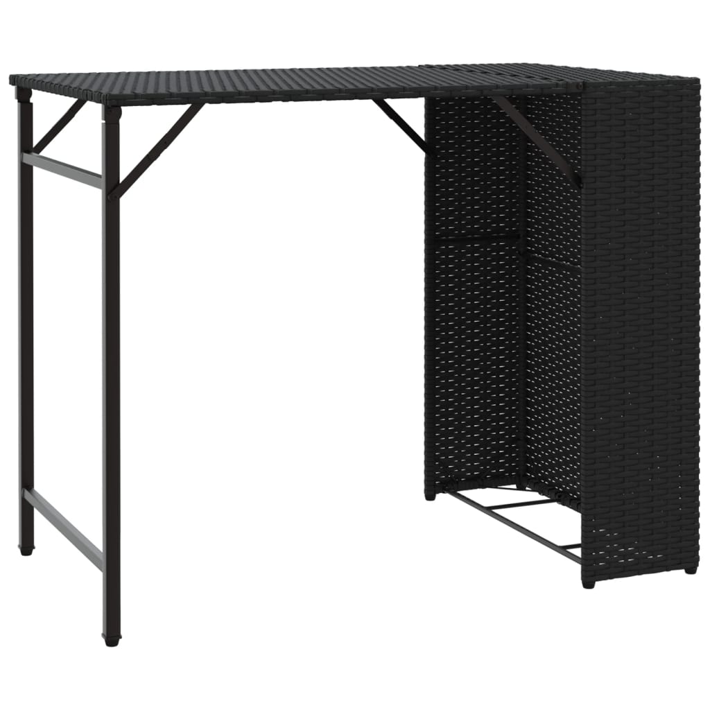 5-delige Tuinset inklapbaar poly rattan zwart