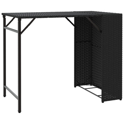 5-delige Tuinset inklapbaar poly rattan zwart