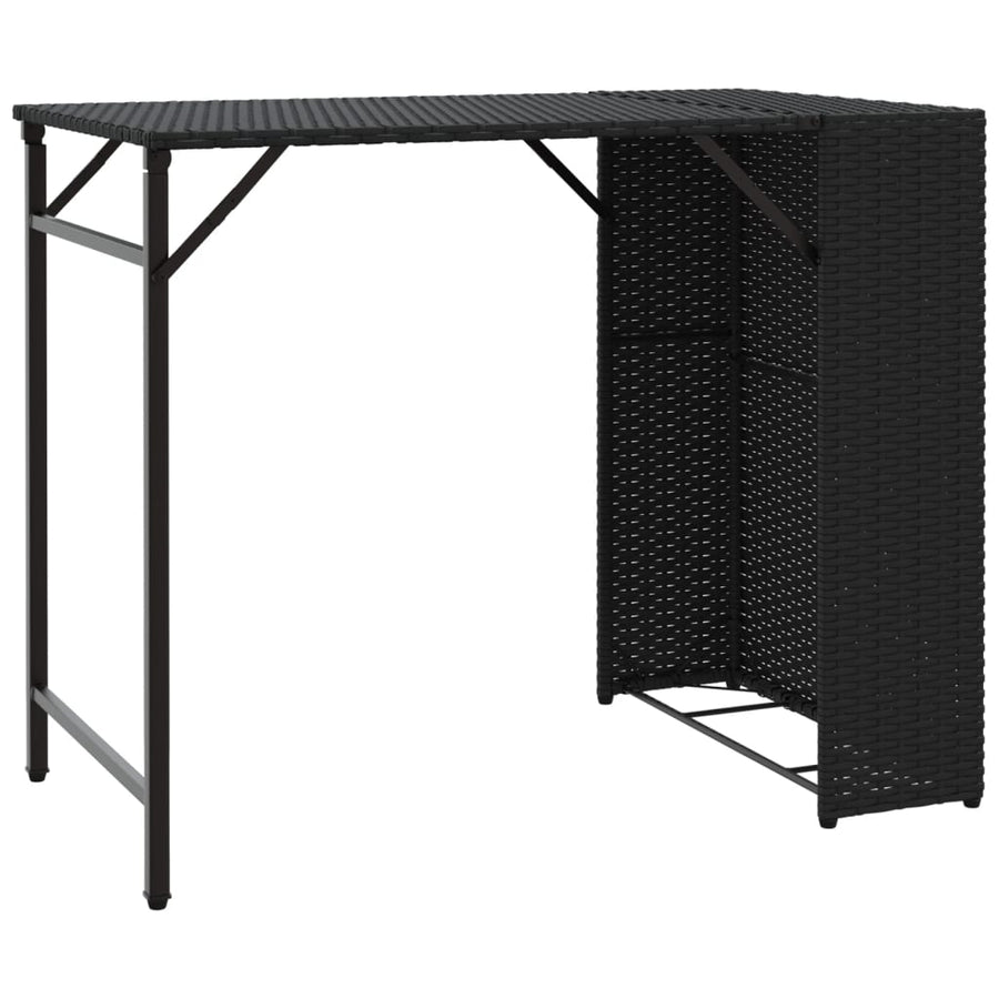 5-delige Tuinset inklapbaar poly rattan zwart