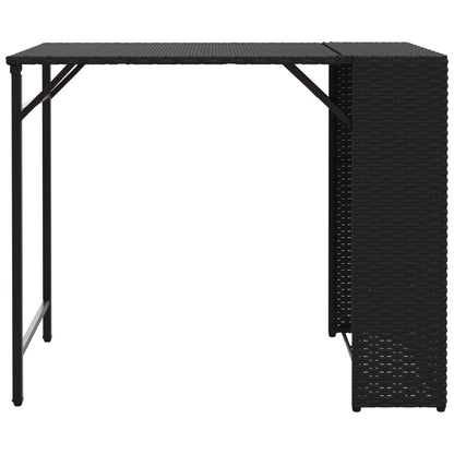 5-delige Tuinset inklapbaar poly rattan zwart