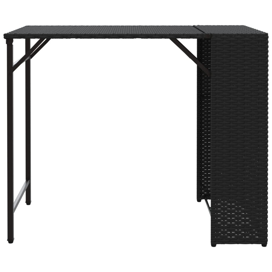 5-delige Tuinset inklapbaar poly rattan zwart