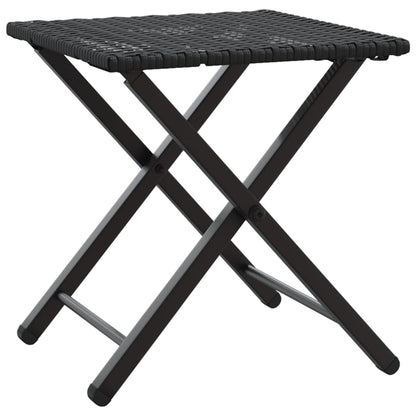 5-delige Tuinset inklapbaar poly rattan zwart
