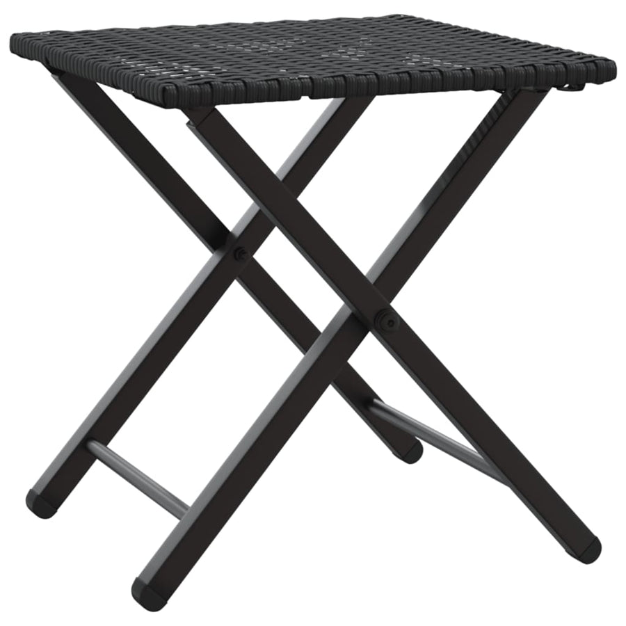 5-delige Tuinset inklapbaar poly rattan zwart