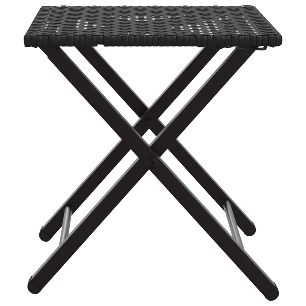 5-delige Tuinset inklapbaar poly rattan zwart