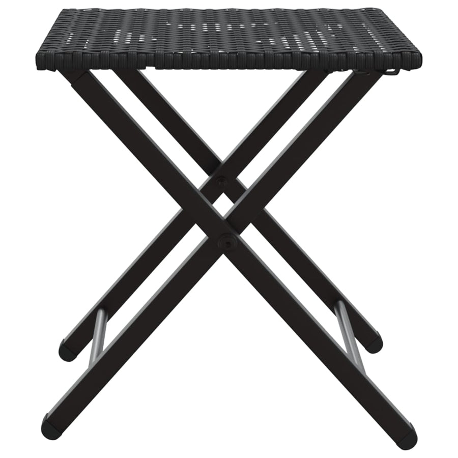 5-delige Tuinset inklapbaar poly rattan zwart