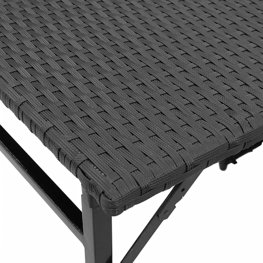5-delige Tuinset inklapbaar poly rattan zwart