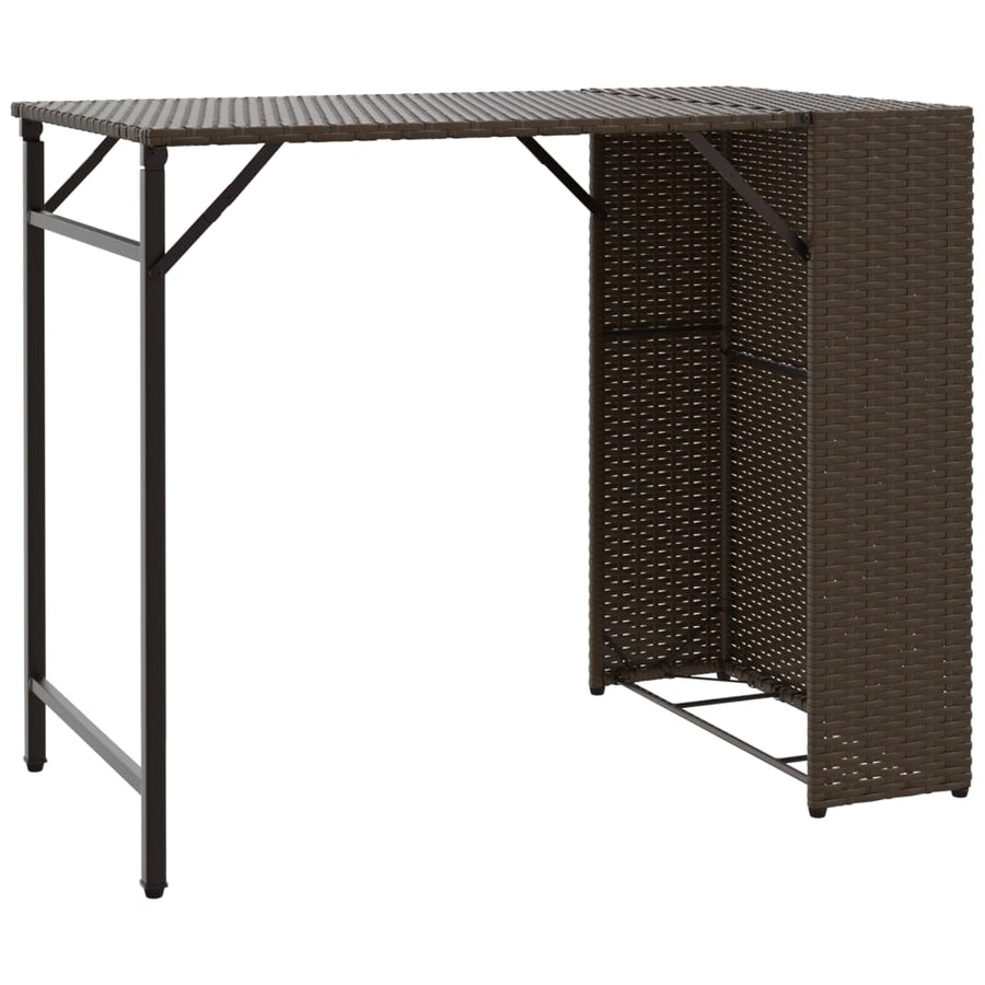 5-delige Tuinset inklapbaar poly rattan bruin