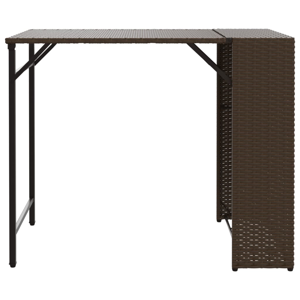 5-delige Tuinset inklapbaar poly rattan bruin