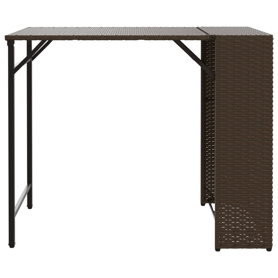 5-delige Tuinset inklapbaar poly rattan bruin