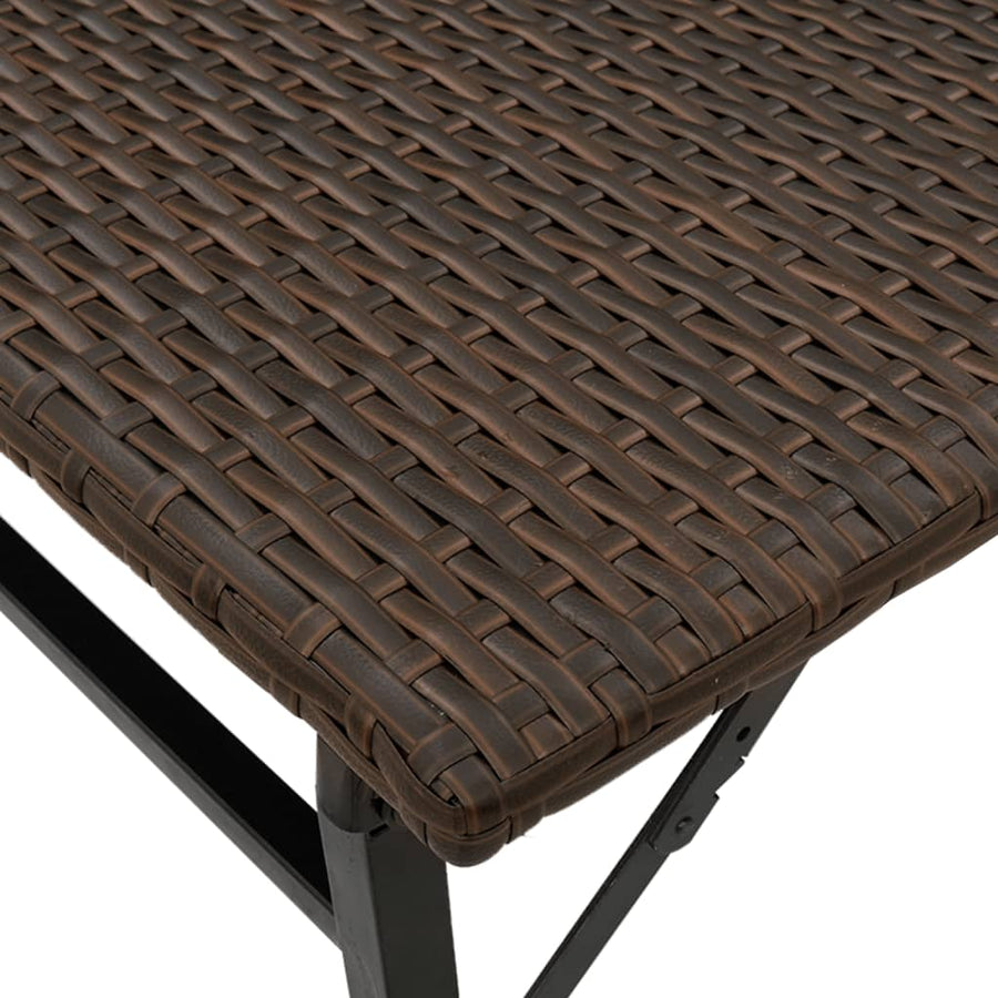 5-delige Tuinset inklapbaar poly rattan bruin