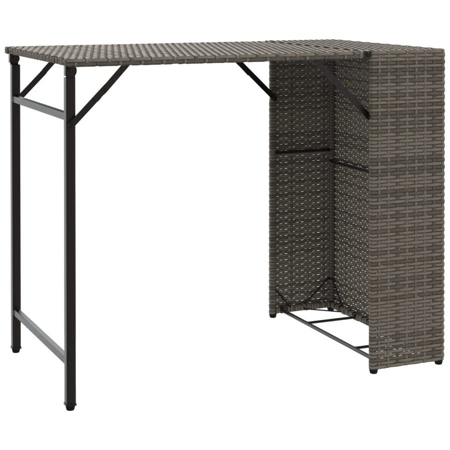 5-delige Tuinset inklapbaar poly rattan grijs