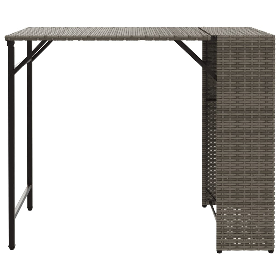 5-delige Tuinset inklapbaar poly rattan grijs