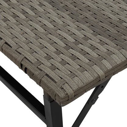 5-delige Tuinset inklapbaar poly rattan grijs