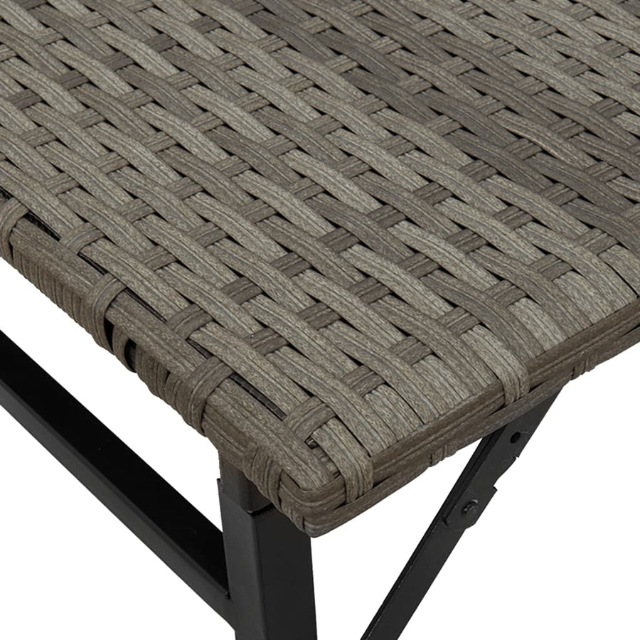 5-delige Tuinset inklapbaar poly rattan grijs