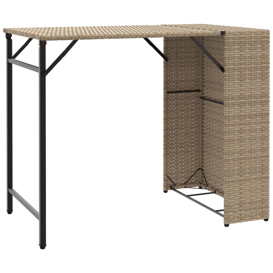 5-delige Tuinset inklapbaar poly rattan beige