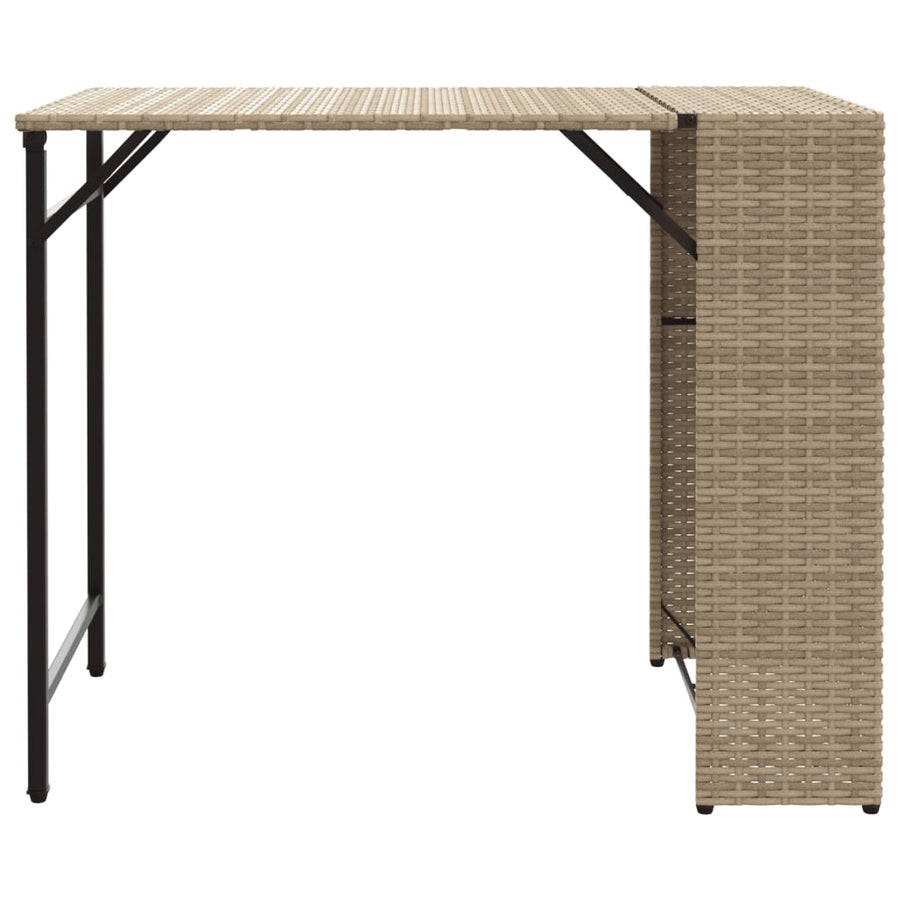 5-delige Tuinset inklapbaar poly rattan beige