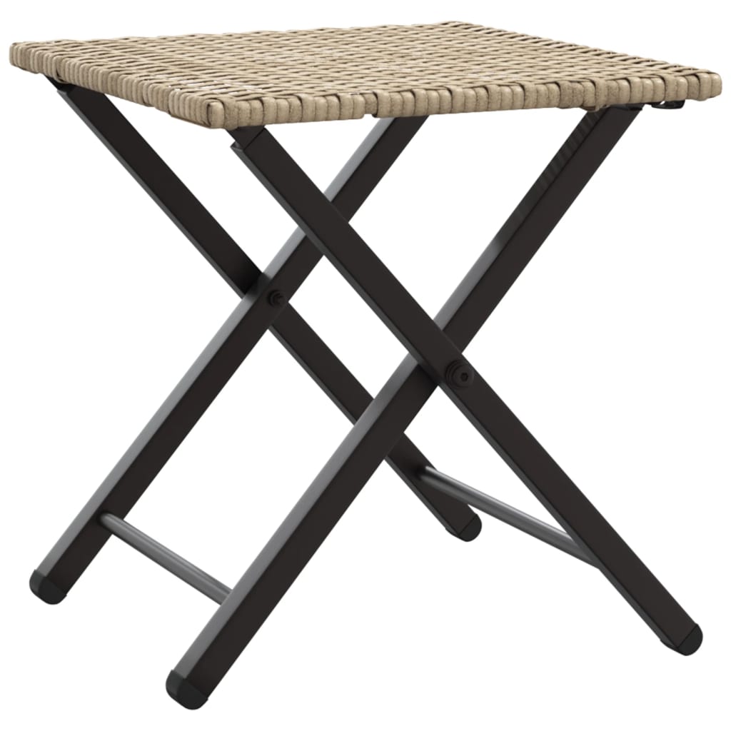 5-delige Tuinset inklapbaar poly rattan beige