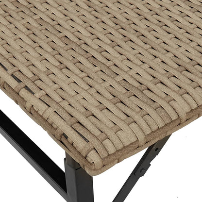 5-delige Tuinset inklapbaar poly rattan beige