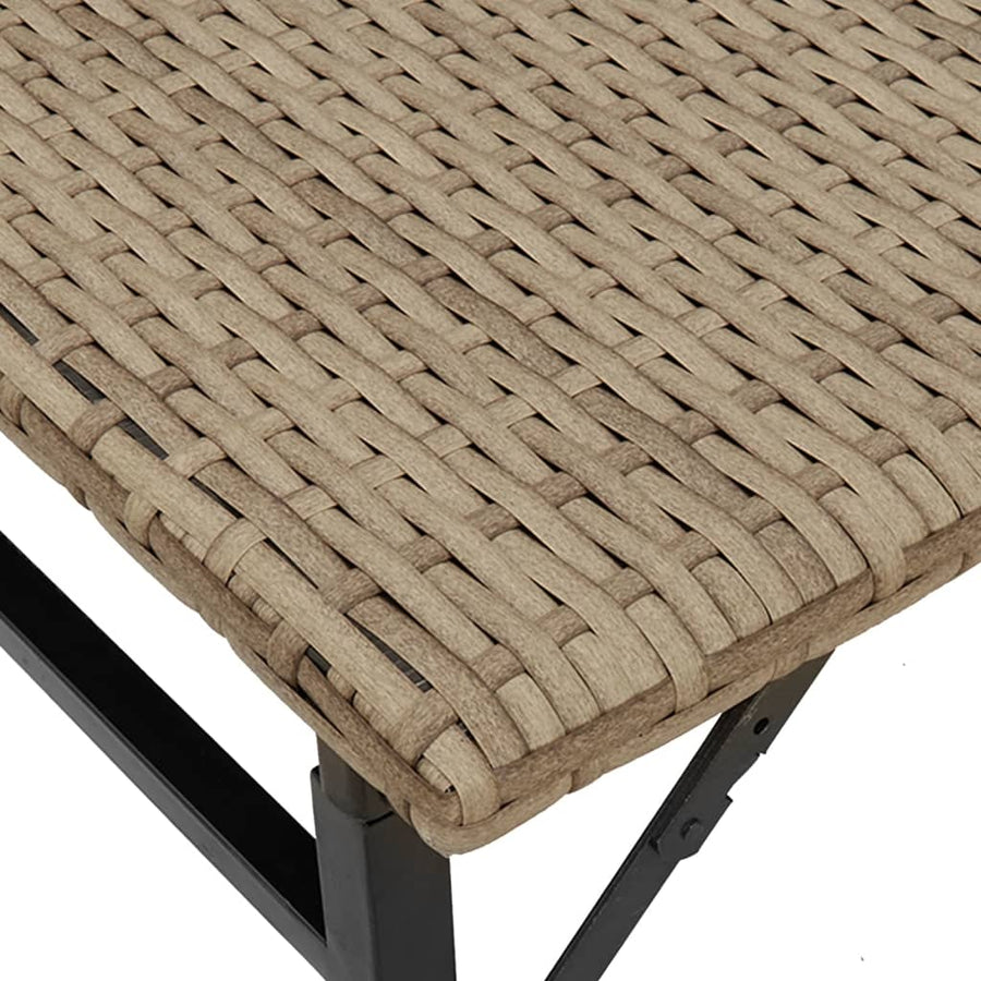 5-delige Tuinset inklapbaar poly rattan beige
