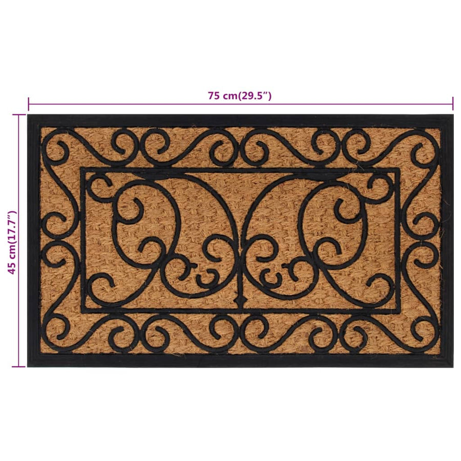 Deurmat Rechthoekig 45X75 Cm Rubber En Kokosvezel