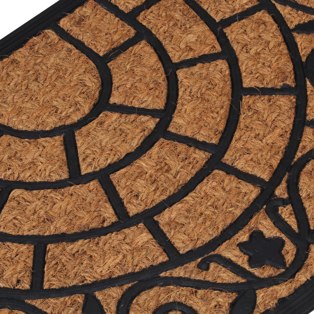 Deurmat Halfrond 45X75 Cm Rubber En Kokosvezel