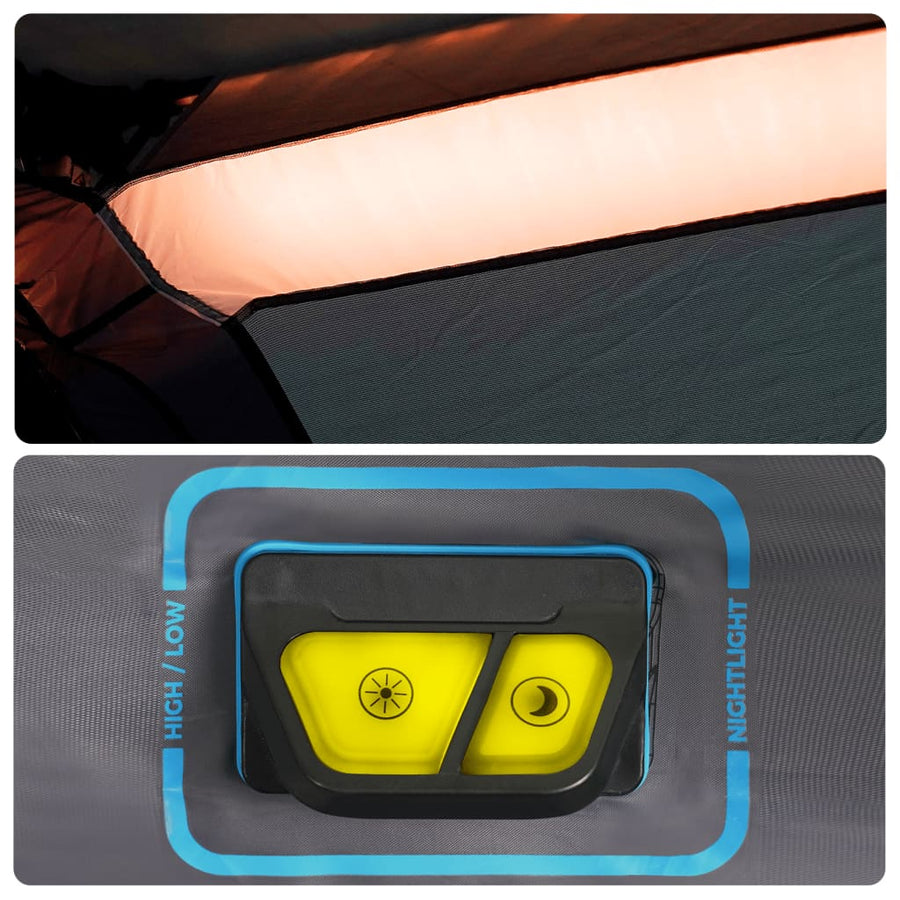 Tent met LED 443x437x229 cm lichtgroen