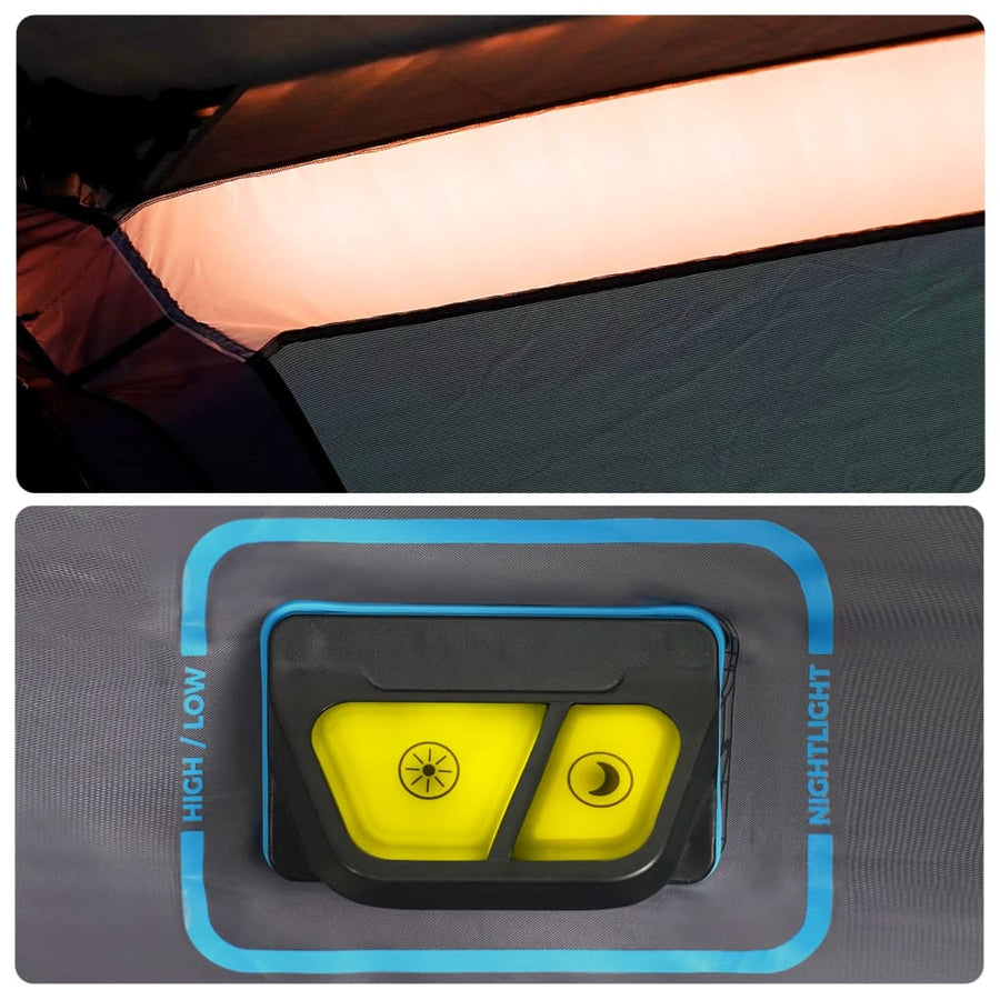 Tent met LED 443x437x229 cm lichtblauw