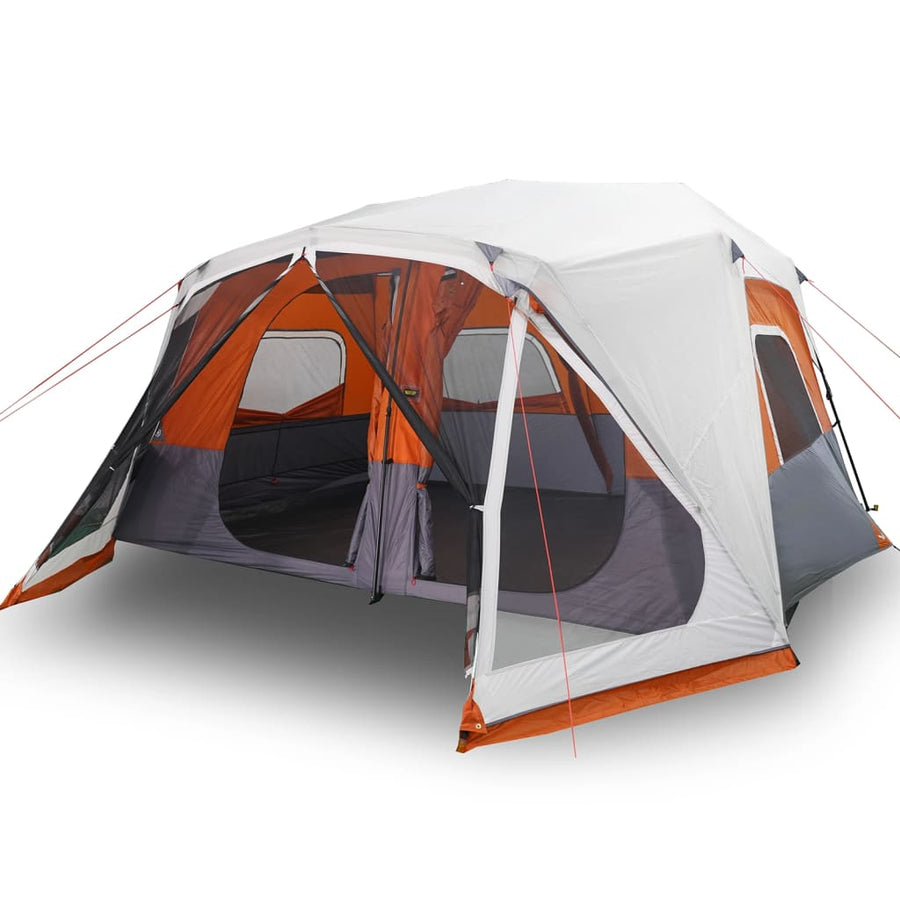 Tent met LED 443x437x229 cm grijs en oranje