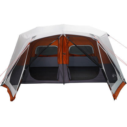 Tent met LED 443x437x229 cm grijs en oranje