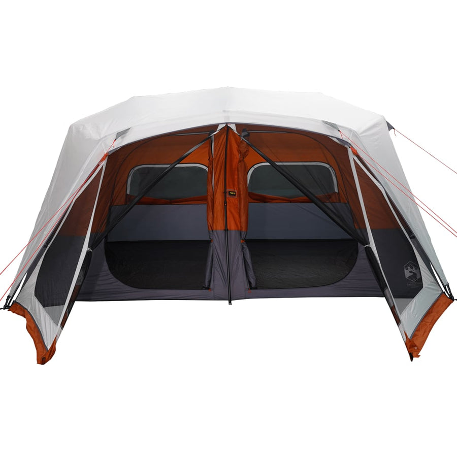 Tent met LED 443x437x229 cm grijs en oranje