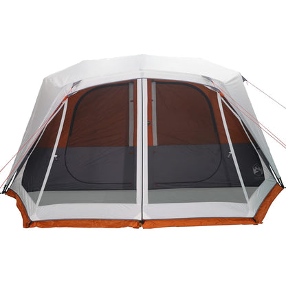 Tent met LED 443x437x229 cm grijs en oranje