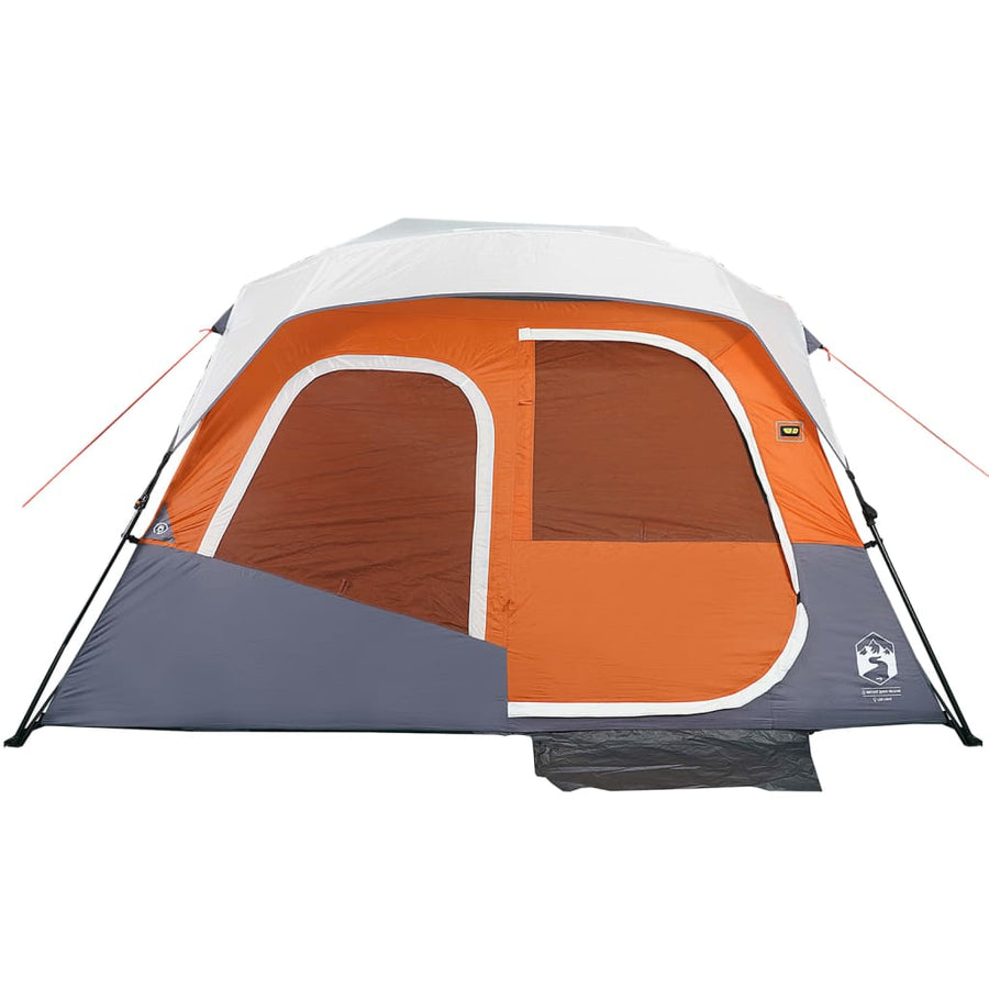 Kampeertent met LED 344x282x212 cm grijs en oranje