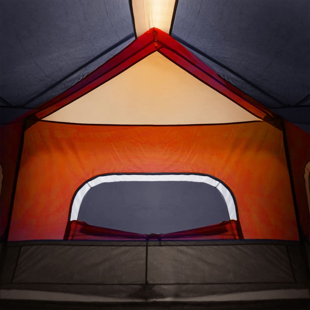 Kampeertent met LED 344x282x212 cm grijs en oranje