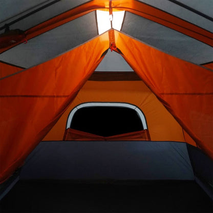Tent met LED 441x288x217 cm grijs en oranje