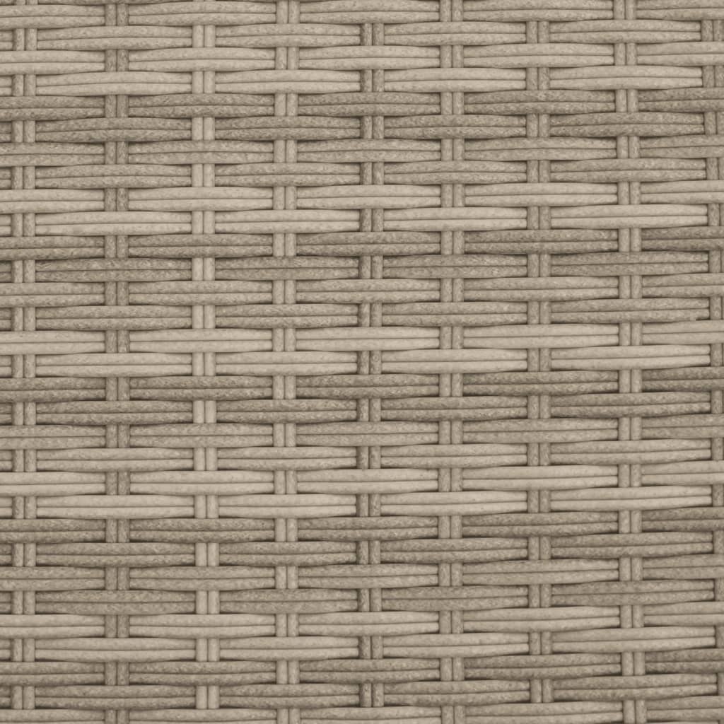 Tuinbank 2-Zits Luifel En Voetenbanken Poly Rattan Lichtgrijs