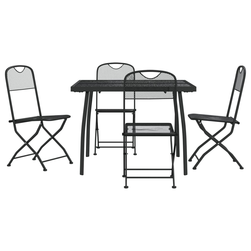 -Delige Tuinset Metaalgaas Antracietkleurig 5 100 cm tafellengte