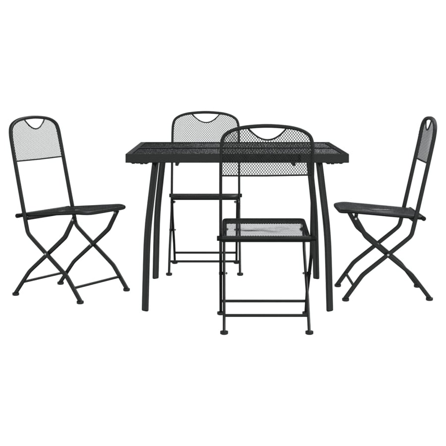-Delige Tuinset Metaalgaas Antracietkleurig 5 100 cm tafellengte